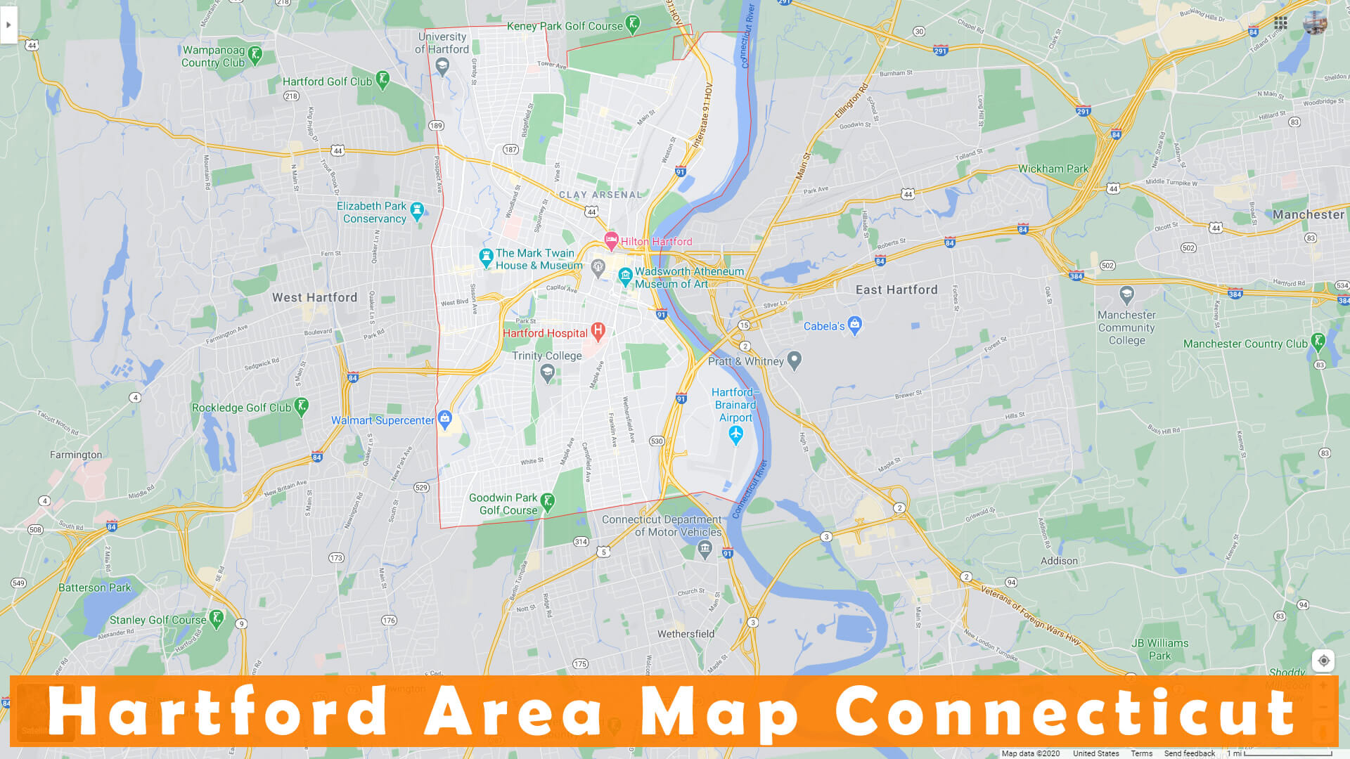 Hartford Zone Carte Connecticut